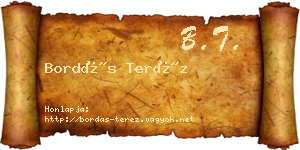 Bordás Teréz névjegykártya